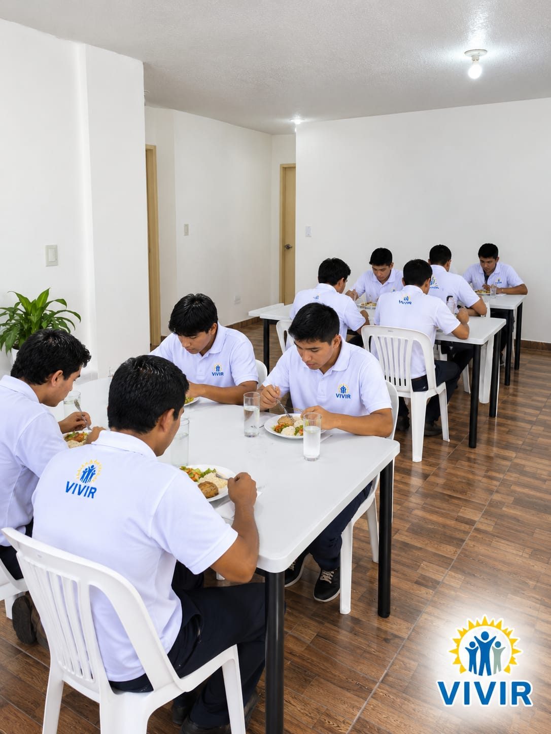 Pacientes en el comedor del centro